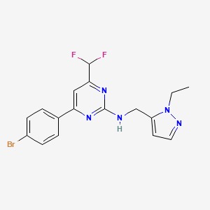 4-(4-bromophenyl)-6-(difluoromethyl)-N-[(1-ethyl-1H-pyrazol-5-yl)methyl]pyrimidin-2-amine