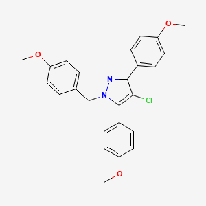 4-chloro-1-(4-methoxybenzyl)-3,5-bis(4-methoxyphenyl)-1H-pyrazole