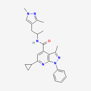 6-cyclopropyl-N-[1-(1,3-dimethyl-1H-pyrazol-4-yl)propan-2-yl]-3-methyl-1-phenyl-1H-pyrazolo[3,4-b]pyridine-4-carboxamide