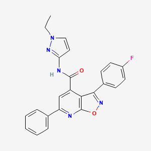 molecular formula C24H18FN5O2 B10933298 N-(1-ethyl-1H-pyrazol-3-yl)-3-(4-fluorophenyl)-6-phenyl[1,2]oxazolo[5,4-b]pyridine-4-carboxamide 