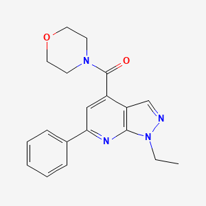 (1-ethyl-6-phenyl-1H-pyrazolo[3,4-b]pyridin-4-yl)(morpholin-4-yl)methanone