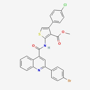 molecular formula C28H18BrClN2O3S B10933327 Methyl 2-({[2-(4-bromophenyl)quinolin-4-yl]carbonyl}amino)-4-(4-chlorophenyl)thiophene-3-carboxylate 