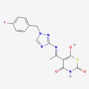 5-{(1E)-N-[1-(4-fluorobenzyl)-1H-1,2,4-triazol-3-yl]ethanimidoyl}-4-hydroxy-2H-1,3-thiazine-2,6(3H)-dione