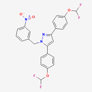 molecular formula C24H17F4N3O4 B10933344 3,5-bis[4-(difluoromethoxy)phenyl]-1-(3-nitrobenzyl)-1H-pyrazole 