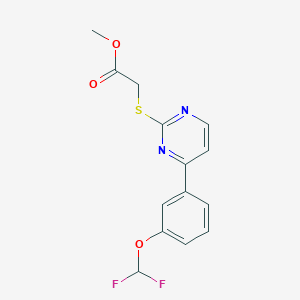 molecular formula C14H12F2N2O3S B10933351 Methyl ({4-[3-(difluoromethoxy)phenyl]pyrimidin-2-yl}sulfanyl)acetate 