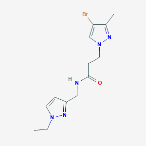 3-(4-bromo-3-methyl-1H-pyrazol-1-yl)-N-[(1-ethyl-1H-pyrazol-3-yl)methyl]propanamide