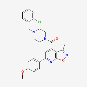 molecular formula C26H25ClN4O3 B10933373 [4-(2-Chlorobenzyl)piperazin-1-yl][6-(4-methoxyphenyl)-3-methyl[1,2]oxazolo[5,4-b]pyridin-4-yl]methanone 