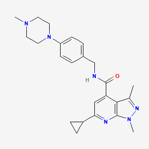 6-cyclopropyl-1,3-dimethyl-N-[4-(4-methylpiperazin-1-yl)benzyl]-1H-pyrazolo[3,4-b]pyridine-4-carboxamide