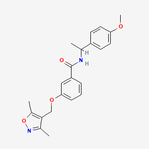 molecular formula C22H24N2O4 B10933403 3-[(3,5-dimethyl-1,2-oxazol-4-yl)methoxy]-N-[1-(4-methoxyphenyl)ethyl]benzamide 