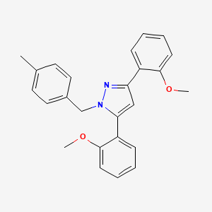 molecular formula C25H24N2O2 B10933419 3,5-bis(2-methoxyphenyl)-1-(4-methylbenzyl)-1H-pyrazole 