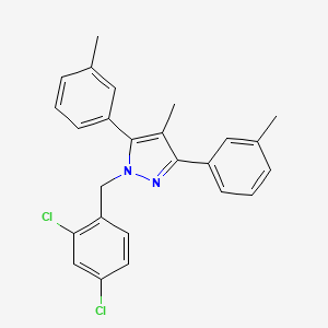 molecular formula C25H22Cl2N2 B10933423 1-(2,4-dichlorobenzyl)-4-methyl-3,5-bis(3-methylphenyl)-1H-pyrazole 