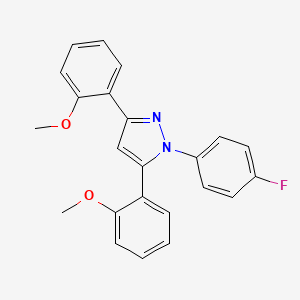 molecular formula C23H19FN2O2 B10933444 1-(4-fluorophenyl)-3,5-bis(2-methoxyphenyl)-1H-pyrazole 