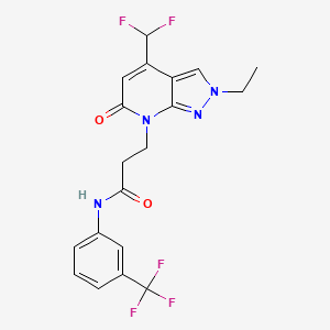 3-[4-(difluoromethyl)-2-ethyl-6-oxo-2,6-dihydro-7H-pyrazolo[3,4-b]pyridin-7-yl]-N-[3-(trifluoromethyl)phenyl]propanamide