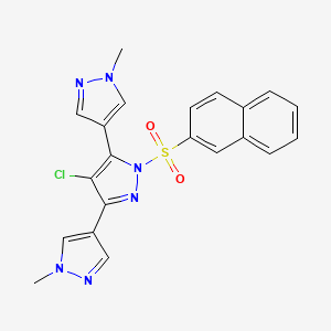 4-chloro-3,5-bis(1-methylpyrazol-4-yl)-1-naphthalen-2-ylsulfonylpyrazole