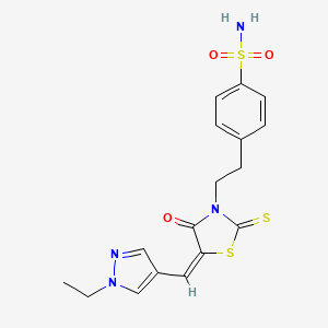 4-(2-{(5E)-5-[(1-ethyl-1H-pyrazol-4-yl)methylidene]-4-oxo-2-thioxo-1,3-thiazolidin-3-yl}ethyl)benzenesulfonamide