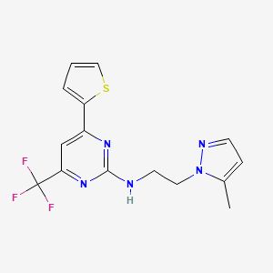 N-[2-(5-methyl-1H-pyrazol-1-yl)ethyl]-4-(thiophen-2-yl)-6-(trifluoromethyl)pyrimidin-2-amine