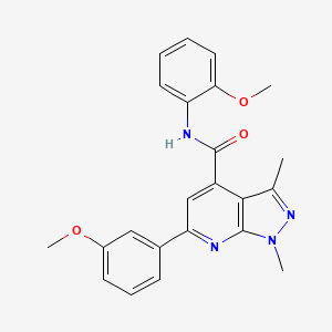 molecular formula C23H22N4O3 B10933564 N-(2-methoxyphenyl)-6-(3-methoxyphenyl)-1,3-dimethyl-1H-pyrazolo[3,4-b]pyridine-4-carboxamide 