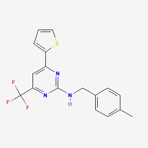 N-(4-methylbenzyl)-4-(thiophen-2-yl)-6-(trifluoromethyl)pyrimidin-2-amine