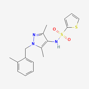 molecular formula C17H19N3O2S2 B10933573 N-[3,5-dimethyl-1-(2-methylbenzyl)-1H-pyrazol-4-yl]thiophene-2-sulfonamide 