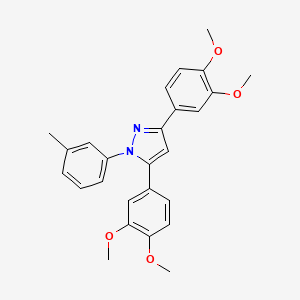 molecular formula C26H26N2O4 B10933586 3,5-bis(3,4-dimethoxyphenyl)-1-(3-methylphenyl)-1H-pyrazole 