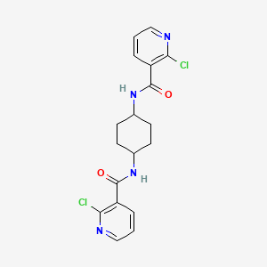 molecular formula C18H18Cl2N4O2 B10933606 N,N'-cyclohexane-1,4-diylbis(2-chloropyridine-3-carboxamide) 