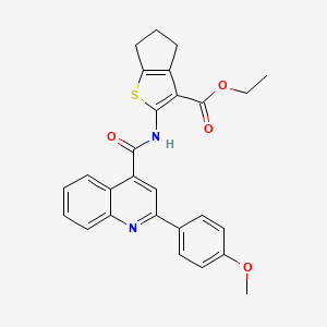 ethyl 2-({[2-(4-methoxyphenyl)quinolin-4-yl]carbonyl}amino)-5,6-dihydro-4H-cyclopenta[b]thiophene-3-carboxylate