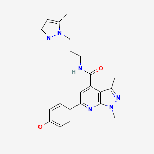 6-(4-methoxyphenyl)-1,3-dimethyl-N-[3-(5-methyl-1H-pyrazol-1-yl)propyl]-1H-pyrazolo[3,4-b]pyridine-4-carboxamide