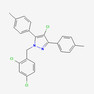 4-chloro-1-(2,4-dichlorobenzyl)-3,5-bis(4-methylphenyl)-1H-pyrazole