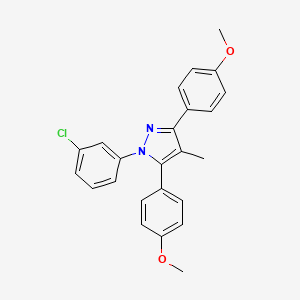 molecular formula C24H21ClN2O2 B10933695 1-(3-chlorophenyl)-3,5-bis(4-methoxyphenyl)-4-methyl-1H-pyrazole 