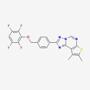 8,9-Dimethyl-2-{4-[(2,3,5,6-tetrafluorophenoxy)methyl]phenyl}thieno[3,2-e][1,2,4]triazolo[1,5-c]pyrimidine