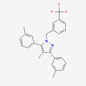 molecular formula C26H23F3N2 B10933705 4-methyl-3,5-bis(3-methylphenyl)-1-[3-(trifluoromethyl)benzyl]-1H-pyrazole 