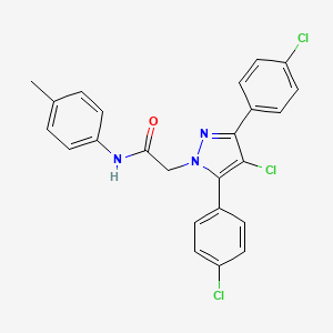 2-[4-chloro-3,5-bis(4-chlorophenyl)-1H-pyrazol-1-yl]-N-(4-methylphenyl)acetamide