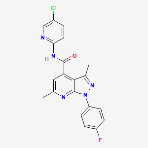 molecular formula C20H15ClFN5O B10933755 N-(5-chloropyridin-2-yl)-1-(4-fluorophenyl)-3,6-dimethyl-1H-pyrazolo[3,4-b]pyridine-4-carboxamide 