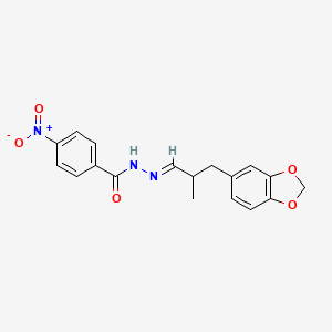 N'-[(1E)-3-(1,3-benzodioxol-5-yl)-2-methylpropylidene]-4-nitrobenzohydrazide