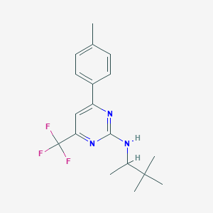 N-(3,3-dimethylbutan-2-yl)-4-(4-methylphenyl)-6-(trifluoromethyl)pyrimidin-2-amine