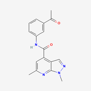 molecular formula C17H16N4O2 B10933796 N-(3-acetylphenyl)-1,6-dimethyl-1H-pyrazolo[3,4-b]pyridine-4-carboxamide 