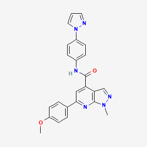 6-(4-methoxyphenyl)-1-methyl-N-[4-(1H-pyrazol-1-yl)phenyl]-1H-pyrazolo[3,4-b]pyridine-4-carboxamide