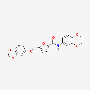 5-[(1,3-benzodioxol-5-yloxy)methyl]-N-(2,3-dihydro-1,4-benzodioxin-6-yl)furan-2-carboxamide