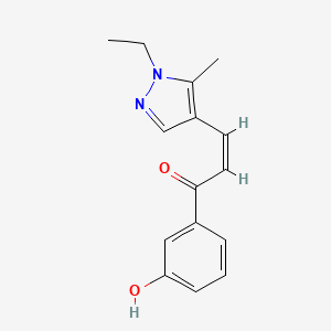 molecular formula C15H16N2O2 B10933845 (2Z)-3-(1-ethyl-5-methyl-1H-pyrazol-4-yl)-1-(3-hydroxyphenyl)prop-2-en-1-one 