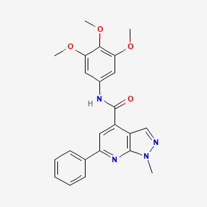 molecular formula C23H22N4O4 B10933865 1-methyl-6-phenyl-N-(3,4,5-trimethoxyphenyl)-1H-pyrazolo[3,4-b]pyridine-4-carboxamide 