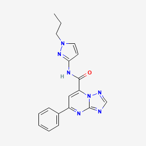 molecular formula C18H17N7O B10933892 5-phenyl-N-(1-propyl-1H-pyrazol-3-yl)[1,2,4]triazolo[1,5-a]pyrimidine-7-carboxamide 