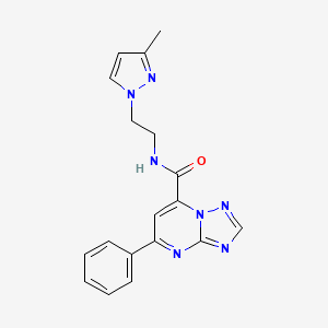 molecular formula C18H17N7O B10933910 N-[2-(3-methyl-1H-pyrazol-1-yl)ethyl]-5-phenyl[1,2,4]triazolo[1,5-a]pyrimidine-7-carboxamide 