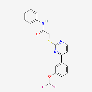 molecular formula C19H15F2N3O2S B10933912 2-({4-[3-(difluoromethoxy)phenyl]pyrimidin-2-yl}sulfanyl)-N-phenylacetamide 