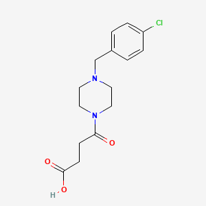 molecular formula C15H19ClN2O3 B10933917 4-[4-(4-Chlorobenzyl)piperazin-1-yl]-4-oxobutanoic acid 