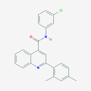 molecular formula C24H19ClN2O B10933924 N-(3-chlorophenyl)-2-(2,4-dimethylphenyl)quinoline-4-carboxamide 