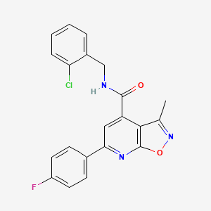 molecular formula C21H15ClFN3O2 B10933934 N-(2-chlorobenzyl)-6-(4-fluorophenyl)-3-methyl[1,2]oxazolo[5,4-b]pyridine-4-carboxamide 