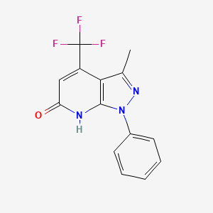 molecular formula C14H10F3N3O B10933942 1-Phenyl-3-methyl-4-(trifluoromethyl)-1H-pyrazolo[3,4-b]pyridine-6-ol 