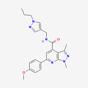 molecular formula C23H26N6O2 B10933944 6-(4-methoxyphenyl)-1,3-dimethyl-N-[(1-propyl-1H-pyrazol-4-yl)methyl]-1H-pyrazolo[3,4-b]pyridine-4-carboxamide 