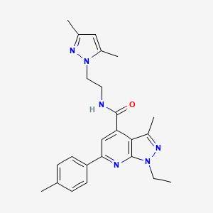 N-[2-(3,5-dimethyl-1H-pyrazol-1-yl)ethyl]-1-ethyl-3-methyl-6-(4-methylphenyl)-1H-pyrazolo[3,4-b]pyridine-4-carboxamide