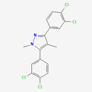 molecular formula C17H12Cl4N2 B10934033 3,5-bis(3,4-dichlorophenyl)-1,4-dimethyl-1H-pyrazole 